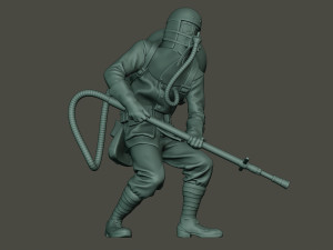 german soldier ww1 action2 g5 3D Baskı Modeli