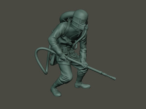 german soldier ww1 action2 g5 3D Baskı Modeli