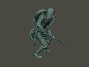 german soldier ww1 action2 g5 3D Baskı Modeli