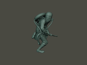 german soldier ww1 action2 g5 3D Baskı Modeli