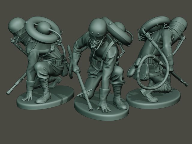 german soldier ww1 down g5 Modello di stampa 3D .c4d .max .obj .3ds .fbx .stl .blend 