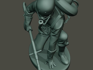 german soldier ww1 down g5 Modello di stampa 3D