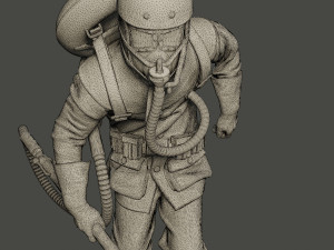 german soldier ww1 run g5 3D 프린트 모델