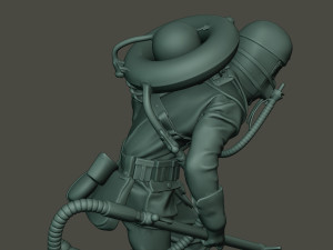 german soldier ww1 run g5 3D 프린트 모델