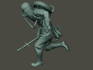 german soldier ww1 run g5 3D 프린트 모델