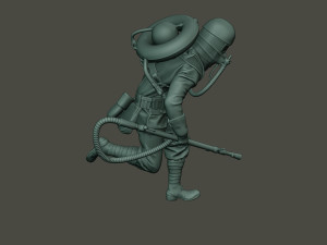 german soldier ww1 run g5 3D 프린트 모델