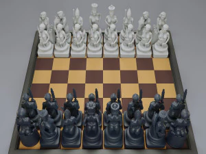 beautiful chess female 3D Print Model