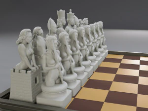 beautiful chess female 3D Print Model