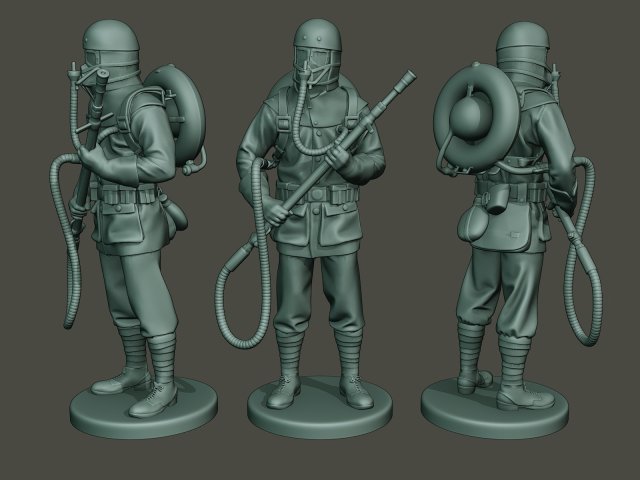 german soldier ww1 stand g5 3D Baskı Modeli .c4d .max .obj .3ds .fbx .stl .blend 