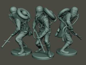 german soldiers ww1 g5 pack 1 3D Baskı Modeli