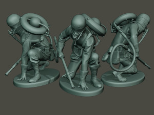 german soldiers ww1 g5 pack 1 3D Baskı Modeli