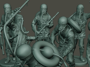 german soldiers ww1 g5 pack 1 3D Baskı Modeli