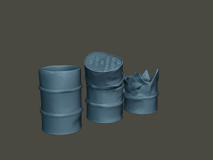 www2 german fuel drums and fuel tanks pack 3D Print Model