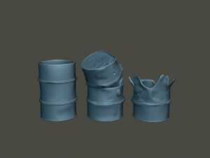 www2 german fuel drums and fuel tanks pack 3D Print Model