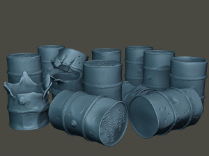 www2 german fuel drums and fuel tanks pack 3D Print Model