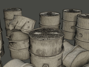 www2 german fuel drums and fuel tanks pack 3D Print Model