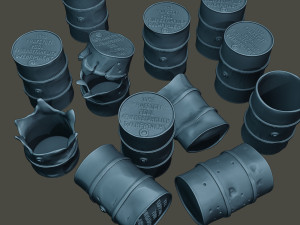www2 german fuel drums and fuel tanks pack 3D Print Model