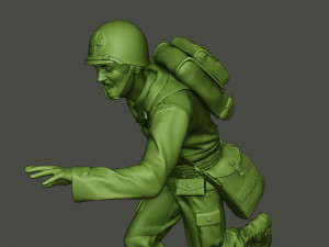 american medic soldier ww2 run a8 3D-Druckmodell