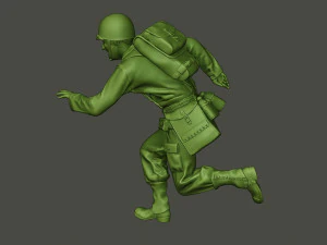 soldado m&eacute;dico americano ww2 run a8 Modelo de impresión 3D