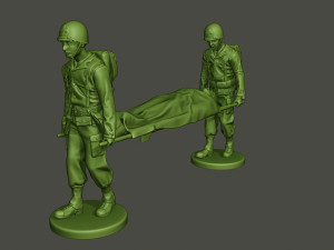american soldiers ww2 carring stretcher a8 3D Print Model