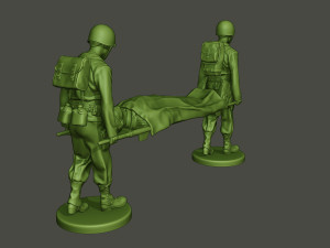 american soldiers ww2 carring stretcher a8 Model Cetak 3D