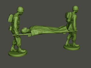 american soldiers ww2 carring stretcher a8 Model Cetak 3D