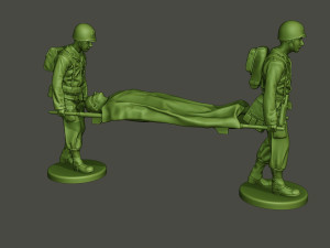 american soldiers ww2 carring stretcher a8 Model Cetak 3D