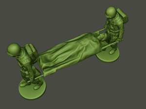 american soldiers ww2 carring stretcher a8 Model Cetak 3D