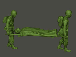 american soldiers ww2 carring stretcher a8 Model Cetak 3D