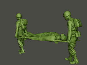 american soldiers ww2 carring stretcher a8 Model Cetak 3D