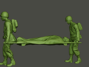 american soldiers ww2 carring stretcher a8 Model Cetak 3D