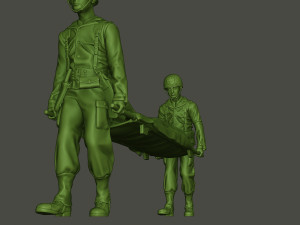 american soldiers ww2 carring stretcher a8 Model Cetak 3D