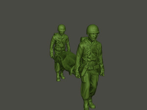 american soldiers ww2 carring stretcher a8 Model Cetak 3D