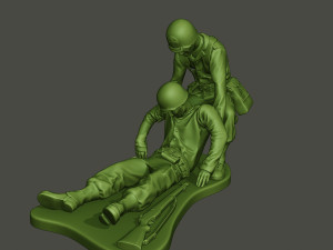 american soldiers ww2 dragging a8 3D Print Model
