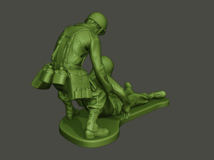 american soldiers ww2 dragging a8 3D 打印模型