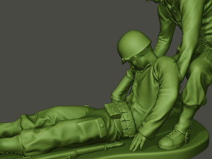 american soldiers ww2 dragging a8 3D 打印模型