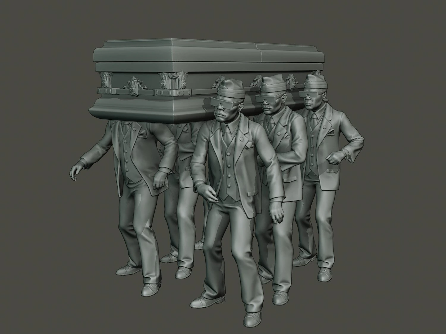 dancing coffin meme 3D Print Model .c4d .max .obj .3ds .fbx .stl .blend 