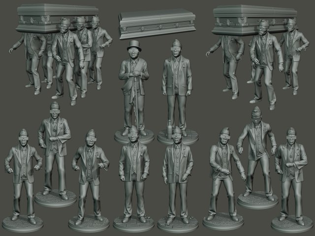 dancing coffin meme a pack Modèles 3D en vedette .c4d .max .obj .3ds .fbx .stl .blend 