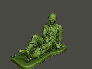 american soldier ww2 wounded a8 3D Print Model