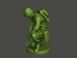 american soldier ww2 cutting a8 3D Print Model