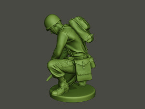 american soldier ww2 cutting a8 Modello di stampa 3D