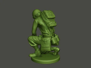 american soldier ww2 cutting a8 3D Print Model