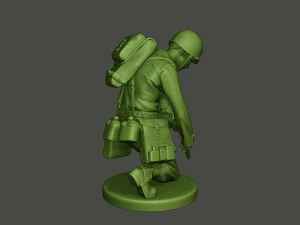 american soldier ww2 cutting a8 3D Print Model