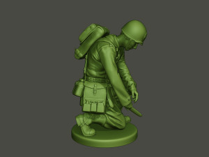 american soldier ww2 cutting a8 Modello di stampa 3D