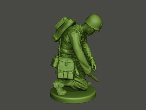 american soldier ww2 cutting a8 3D Print Model