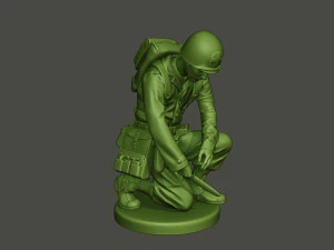 american soldier ww2 cutting a8 3D Print Model