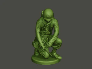 american soldier ww2 cutting a8 3D Print Model