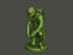 american soldier ww2 cutting a8 Modello di stampa 3D