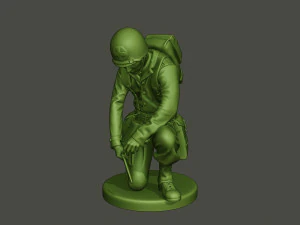 american soldier ww2 cutting a8 3D Print Model
