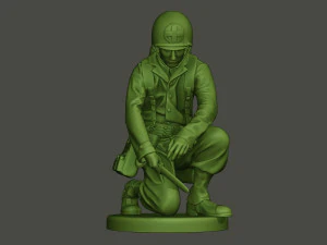 american soldier ww2 cutting a8 3D Print Model